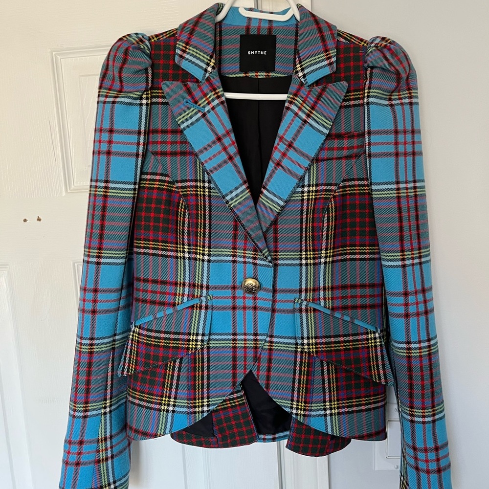 Smythe Pouf Sleeve One Button Blazer